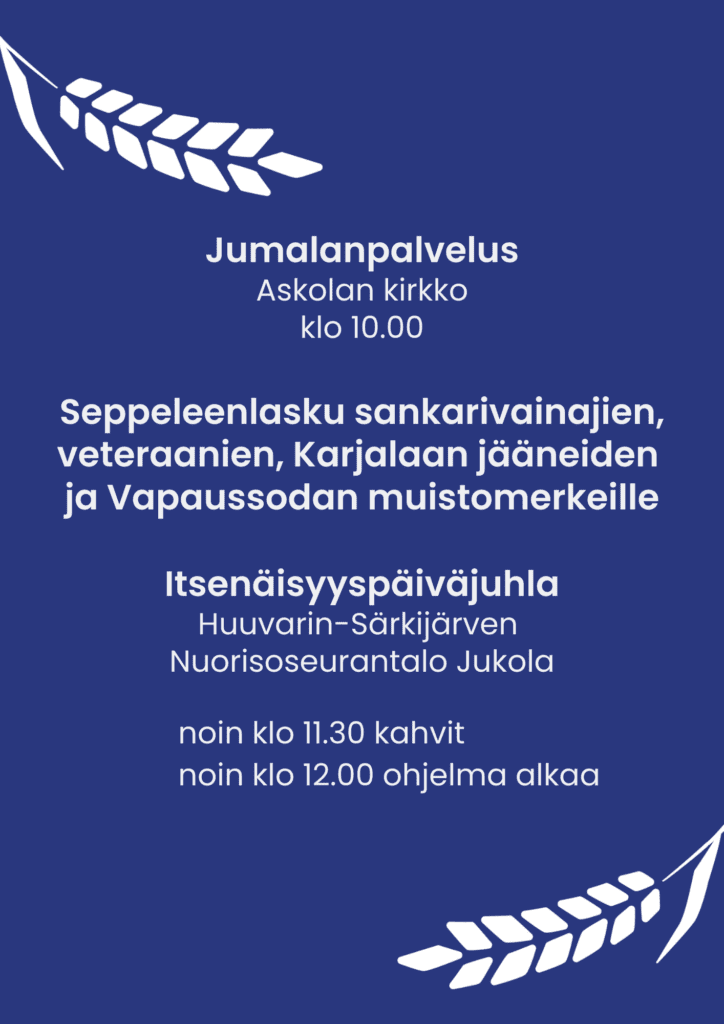 itsenäisyyspäiväjuhlan kutsu, teksti verkkosivulla auki kirjoitettuna