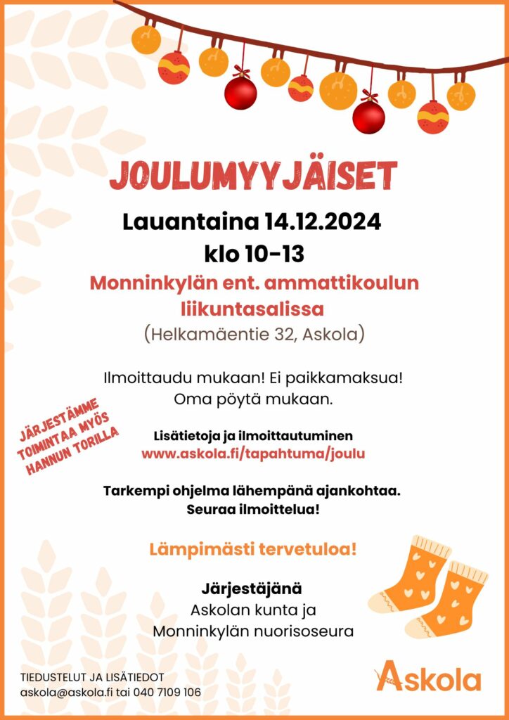 mainos joulumyyjäisistä 14.12.2024